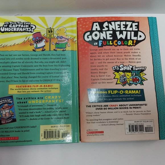 (4) CAPTAIN UNDERPANTS HARDCOVER BOOKS, ACTION ADVENTURE BOOKS TURBO TOILET - Picture 4 of 6